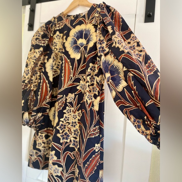 ULLA JOHNSON FLORAL-PRINTED SILK CLAUDINE MINI DRESSS Size 2 - Picture 8 of 8